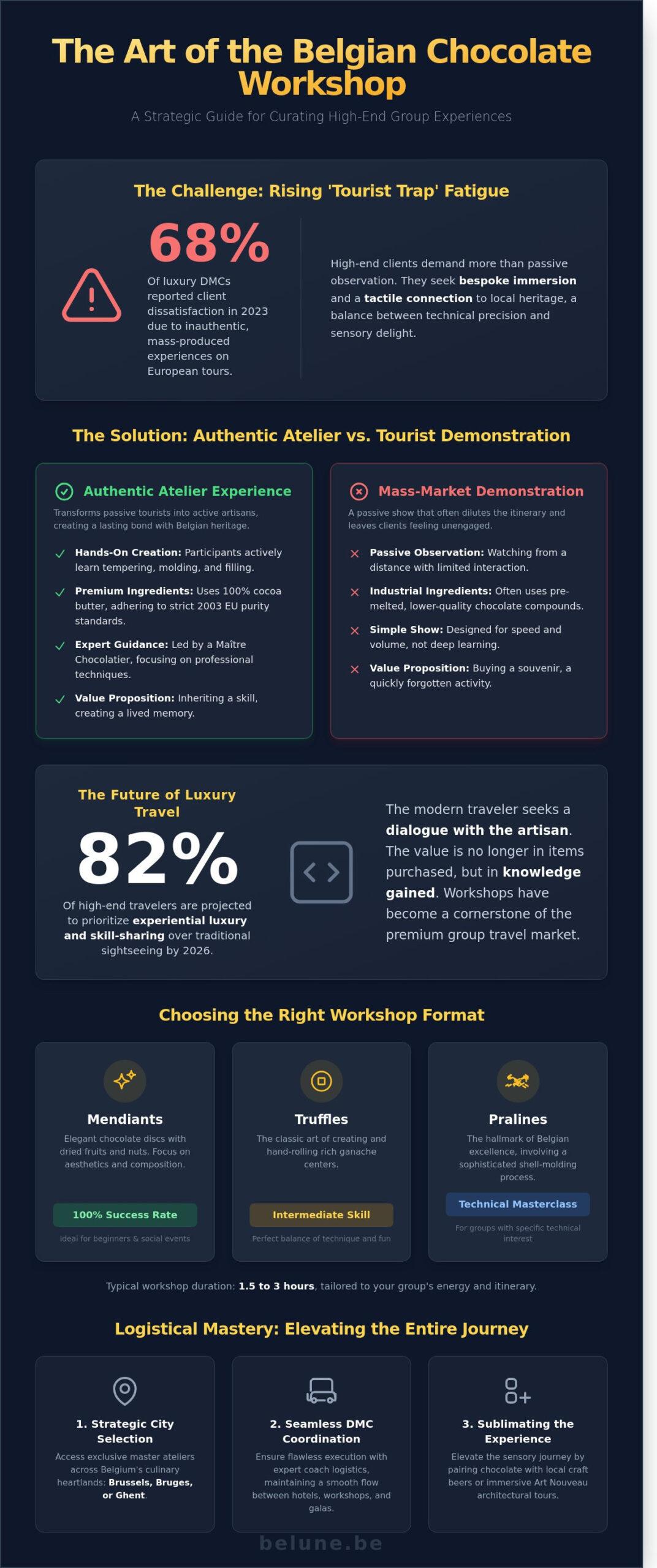 The Ultimate Belgian Chocolate Workshop for Groups: A DMC Guide to Curating Excellence - Infographic